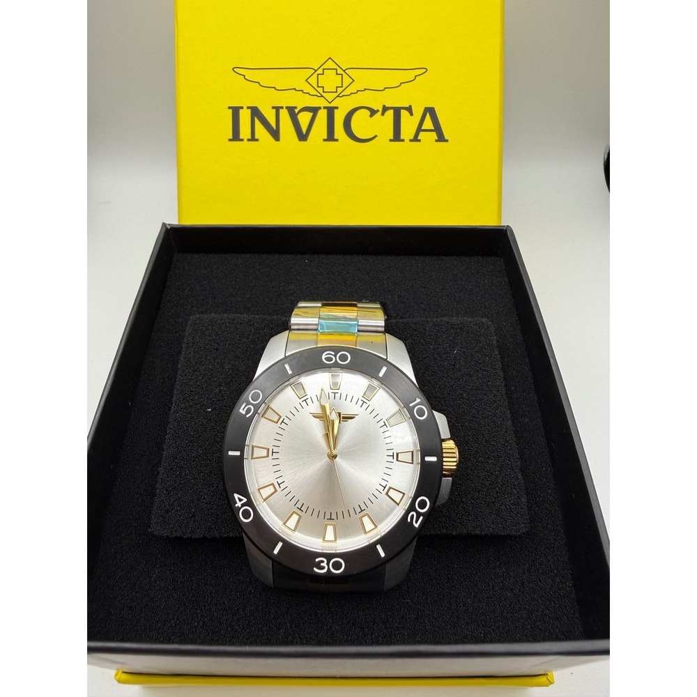 Invicta Pro Diver IBI36480Two-Tone Stainless Steel Quartz Watch NIB & Tag Silver
